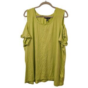 Green Love  &  Legend Women's Twisted Sleeves Cold Shoulder Top